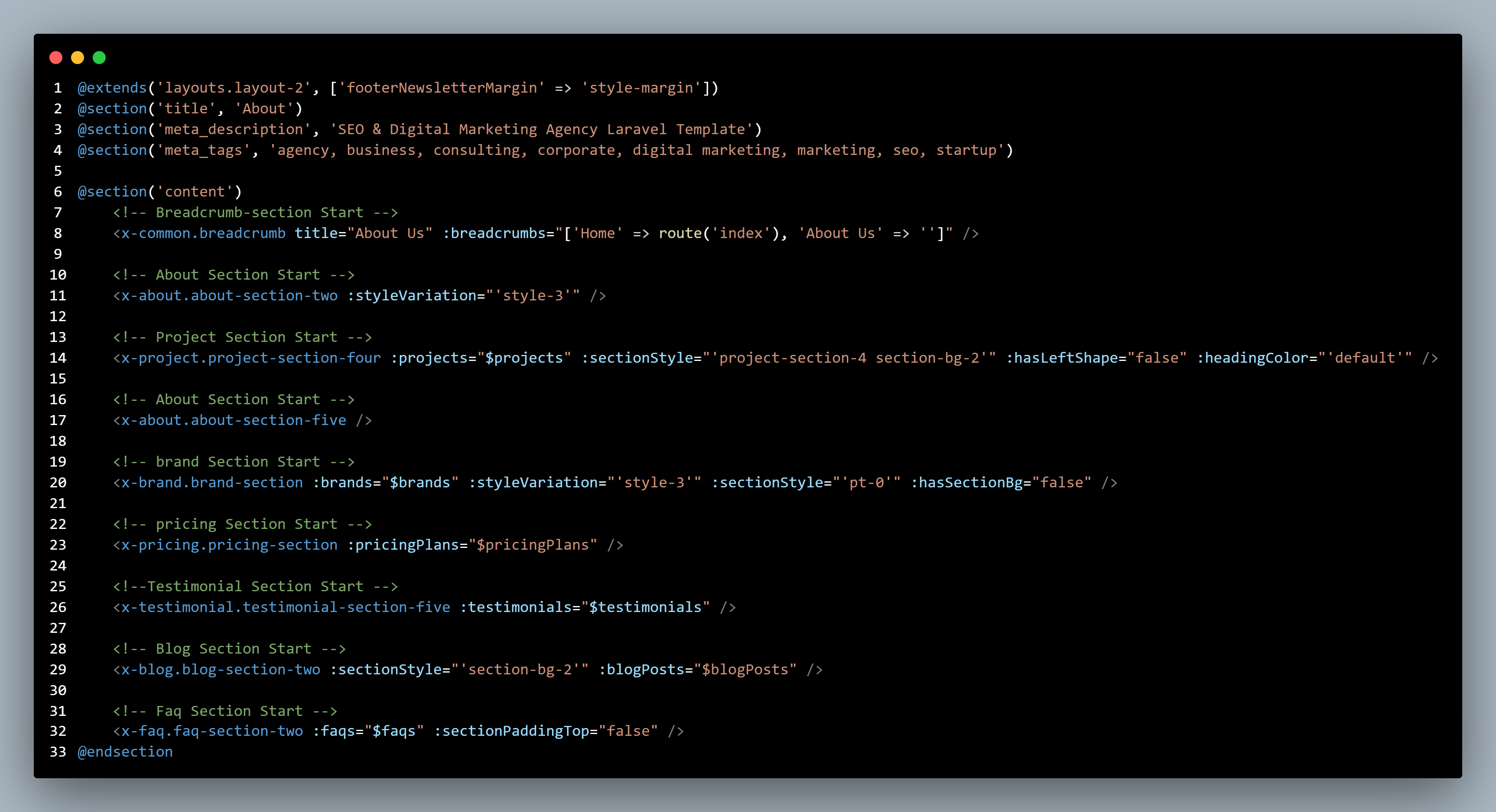 Seoz template file structure screenshot